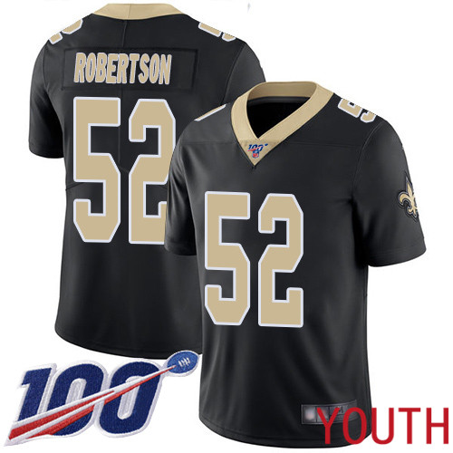 New Orleans Saints Limited Black Youth Craig Robertson Home Jersey NFL Football #52 100th Season Vapor Untouchable Jersey
